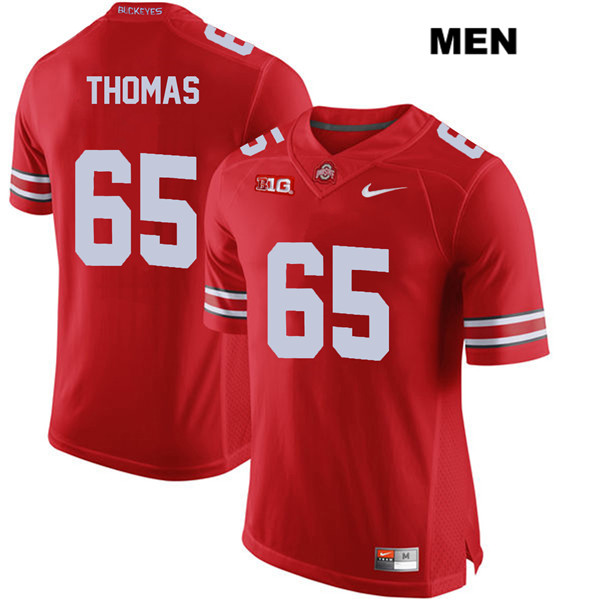 Ohio State Buckeyes Men's Phillip Thomas #65 Red Authentic Nike College NCAA Stitched Football Jersey ZF19T10TN